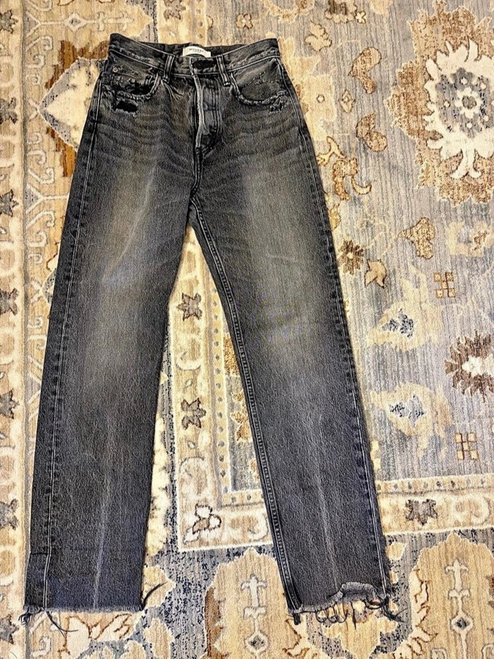 Moussy Vintage Straight Jeans in Distressed Black
